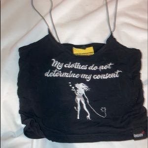 Small crop top, black.